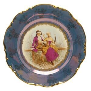 Vtg KPM Japan Porcelain Courting Couple Plate By Arnart Imports